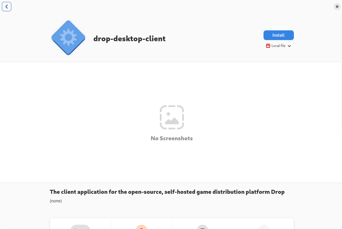 Installing drop-app on the Debian Software app